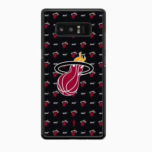 NBA Miami Heat Patern Symbol Samsung Galaxy Note 8 Case-Rubber Black (2D Case)-Oxvistore