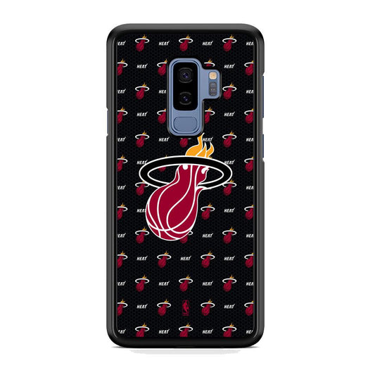 NBA Miami Heat Patern Symbol Samsung Galaxy S9 Plus Case-Rubber Black (2D Case)-Oxvistore