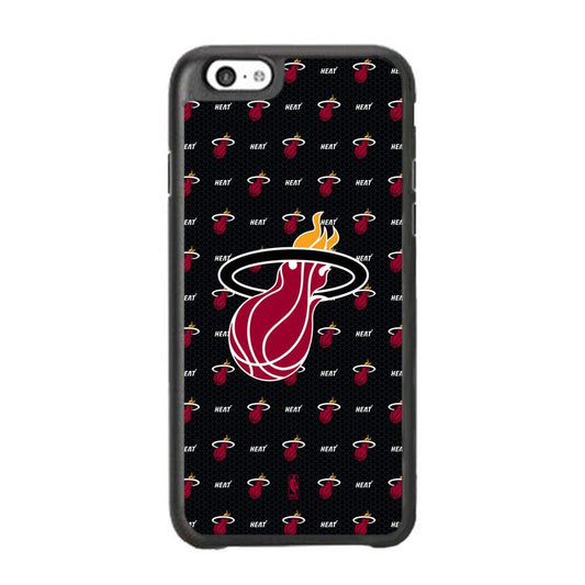 NBA Miami Heat Patern Symbol iPhone 6 Plus | 6s Plus Case-Rubber Black (2D Case)-Oxvistore