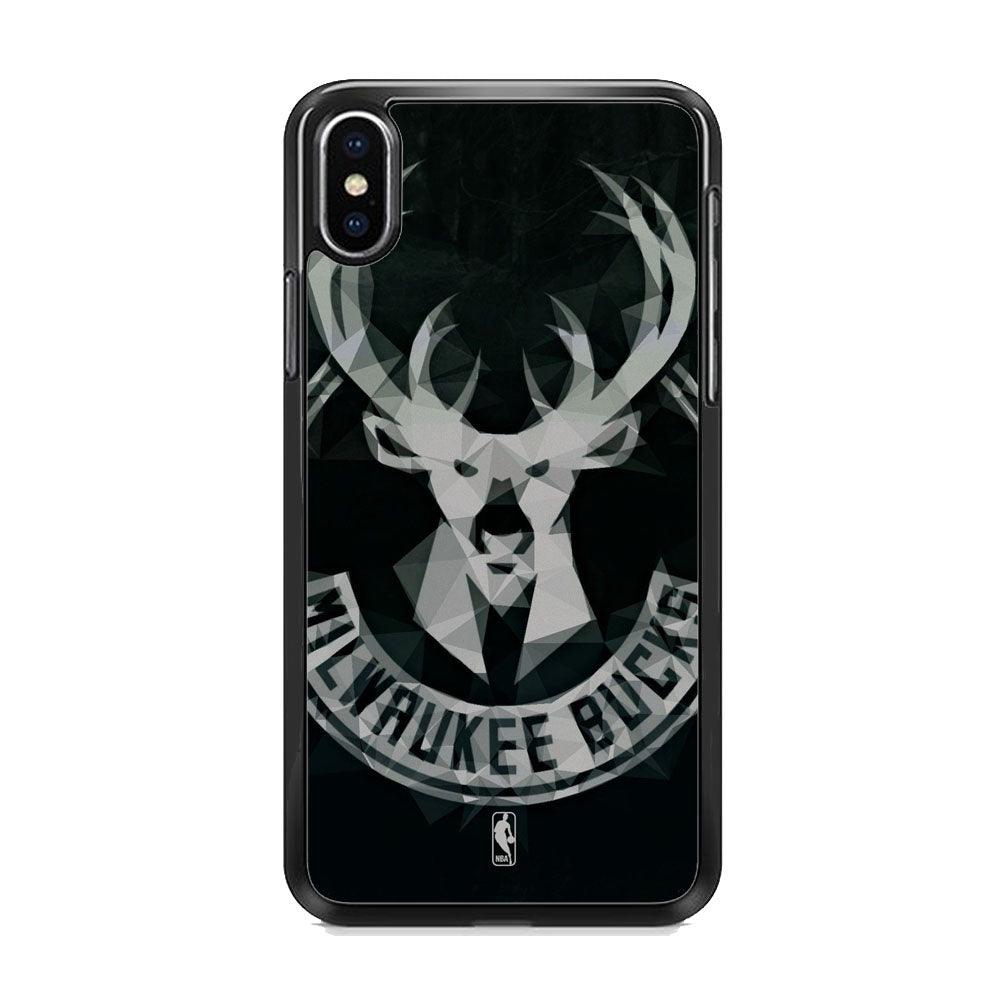 NBA Milwaukee Bucks Level Up iPhone X Case-Rubber Black (2D Case)-Oxvistore