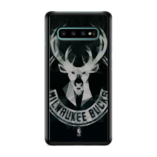 NBA Milwaukee Bucks Level Up Samsung Galaxy S10 Case-Rubber Black (2D Case)-Oxvistore