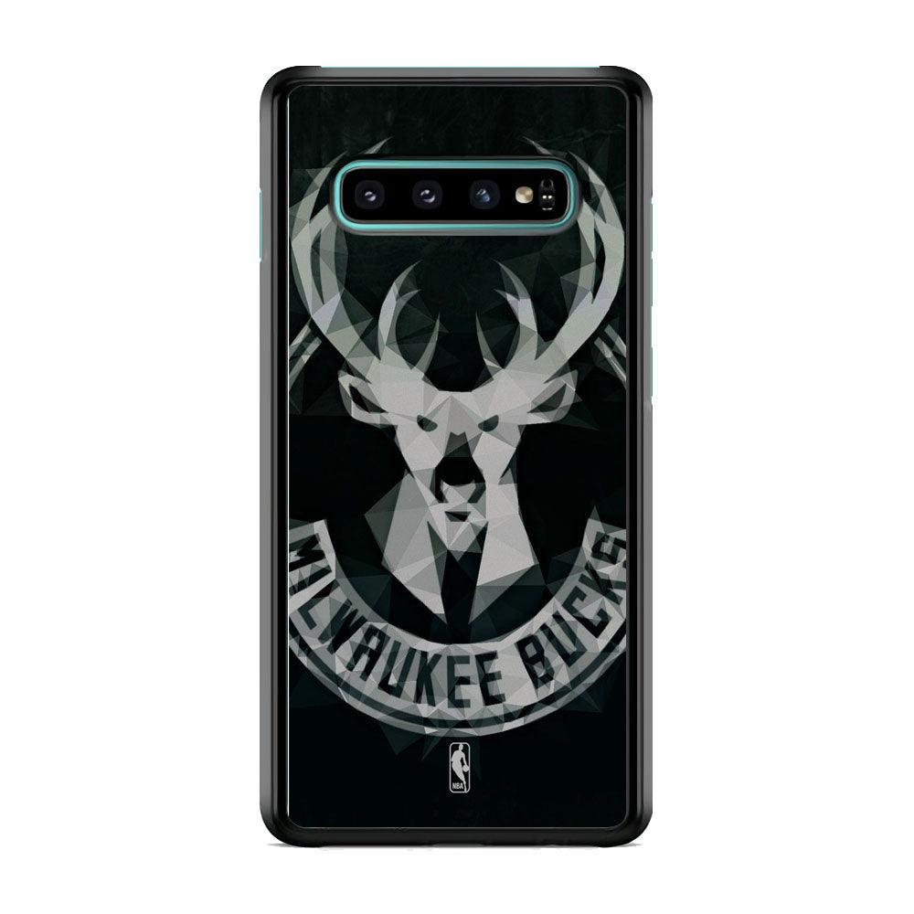 NBA Milwaukee Bucks Level Up Samsung Galaxy S10 Plus Case-Rubber Black (2D Case)-Oxvistore