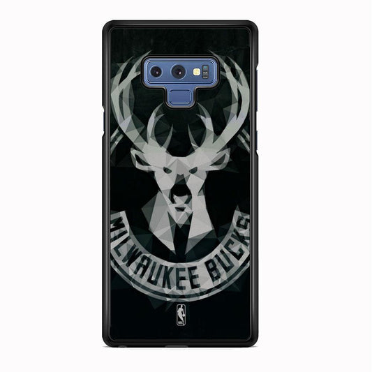 NBA Milwaukee Bucks Level Up Samsung Galaxy Note 9 Case-Rubber Black (2D Case)-Oxvistore