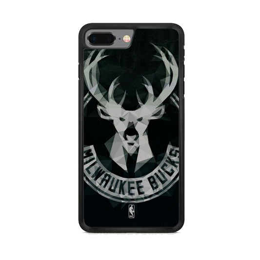 NBA Milwaukee Bucks Level Up iPhone 7 Plus Case-Rubber White (2D Case)-Oxvistore