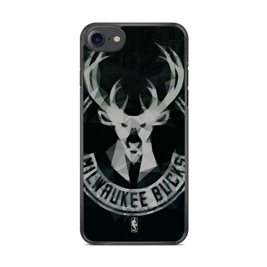 NBA Milwaukee Bucks Level Up iPhone 8 Case-Rubber Black (2D Case)-Oxvistore