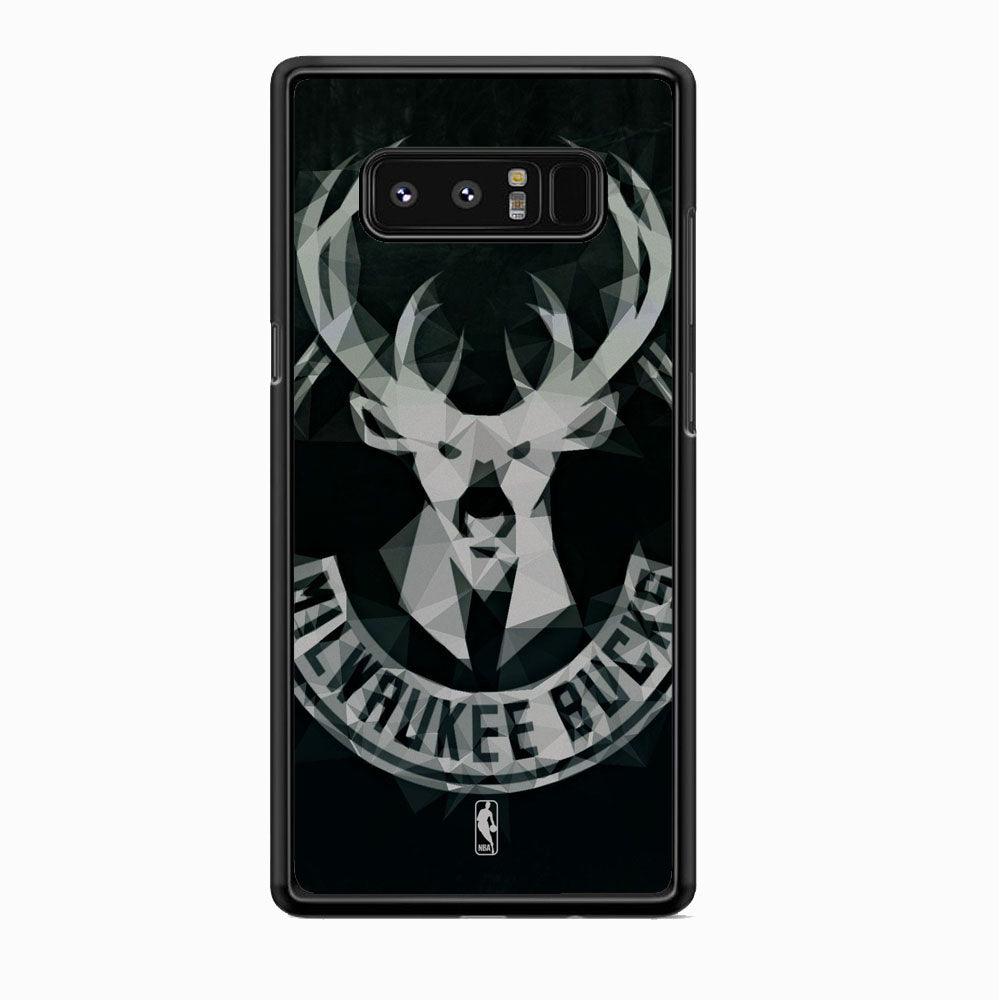 NBA Milwaukee Bucks Level Up Samsung Galaxy Note 8 Case-Rubber Black (2D Case)-Oxvistore