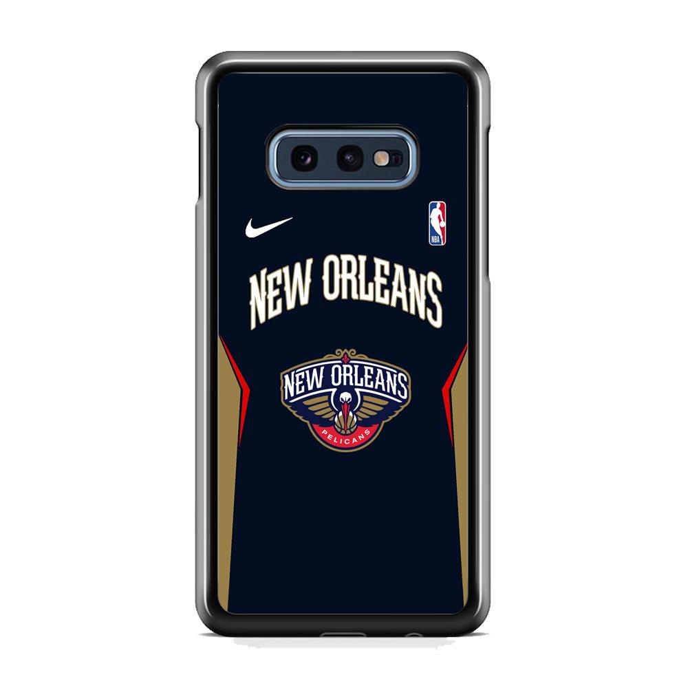 NBA New Orleans Pelicans Jersey Taste Samsung Galaxy S10E Case-Rubber Black (2D Case)-Oxvistore
