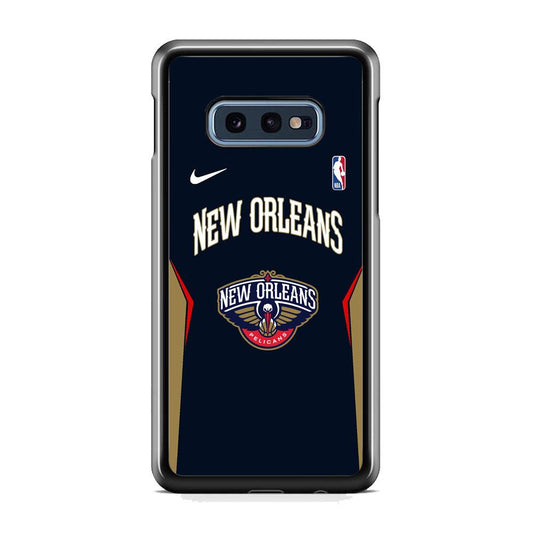 NBA New Orleans Pelicans Jersey Taste Samsung Galaxy S10E Case-Rubber Black (2D Case)-Oxvistore