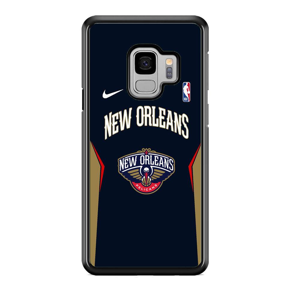 NBA New Orleans Pelicans Jersey Taste Samsung Galaxy S9 Case-Rubber Black (2D Case)-Oxvistore