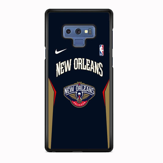 NBA New Orleans Pelicans Jersey Taste Samsung Galaxy Note 9 Case-Rubber White (2D Case)-Oxvistore
