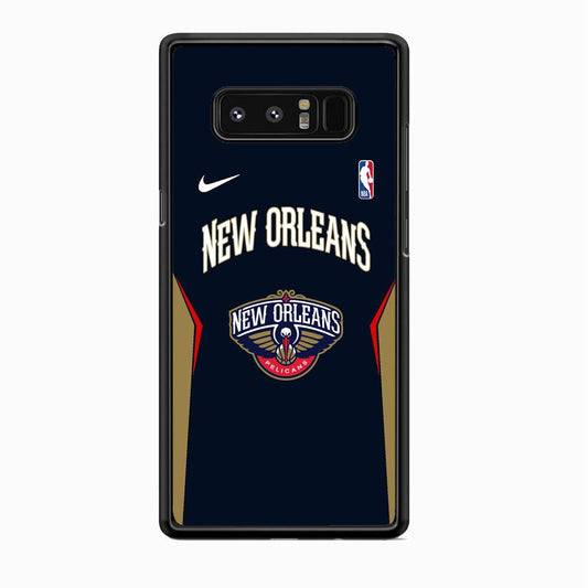 NBA New Orleans Pelicans Jersey Taste Samsung Galaxy Note 8 Case-Rubber Black (2D Case)-Oxvistore