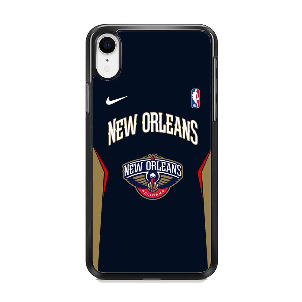 NBA New Orleans Pelicans Jersey Taste iPhone XR Case-Rubber White (2D Case)-Oxvistore