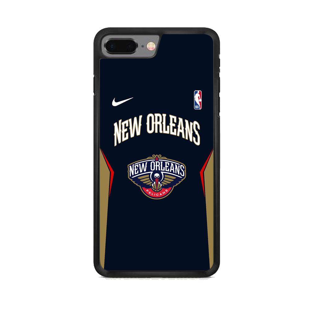 NBA New Orleans Pelicans Jersey Taste iPhone 8 Plus Case-Rubber Black (2D Case)-Oxvistore
