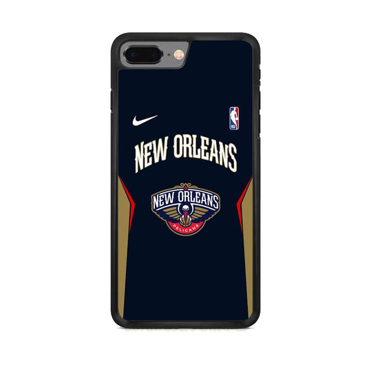 NBA New Orleans Pelicans Jersey Taste iPhone 8 Plus Case-Rubber Black (2D Case)-Oxvistore
