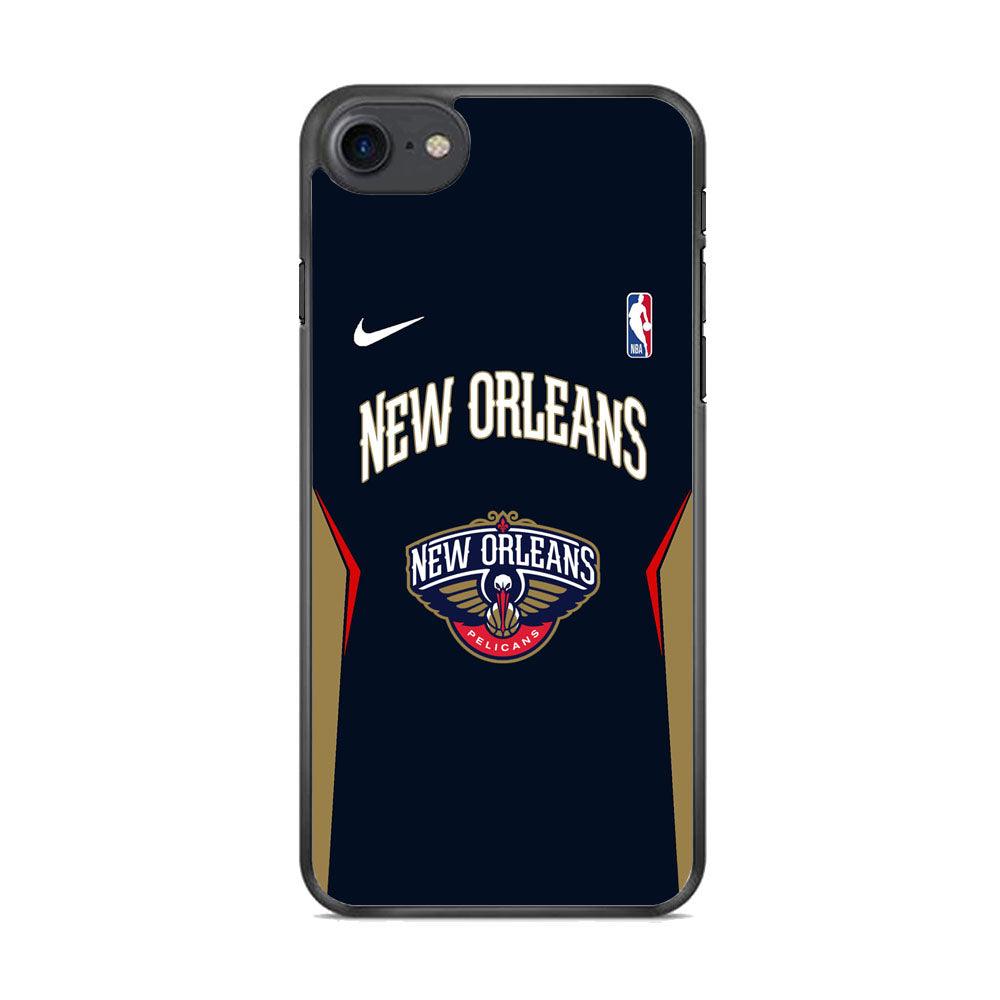 NBA New Orleans Pelicans Jersey Taste iPhone 8 Case-Rubber Black (2D Case)-Oxvistore