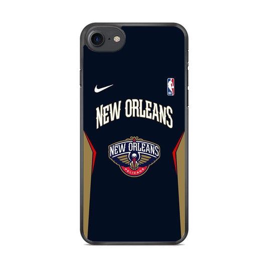 NBA New Orleans Pelicans Jersey Taste iPhone 8 Case-Rubber Black (2D Case)-Oxvistore