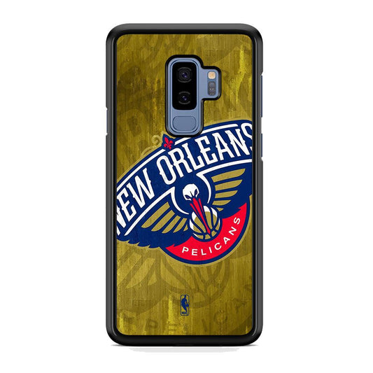 NBA New Orleans Pelicans Timber Gold Samsung Galaxy S9 Plus Case-Rubber Black (2D Case)-Oxvistore
