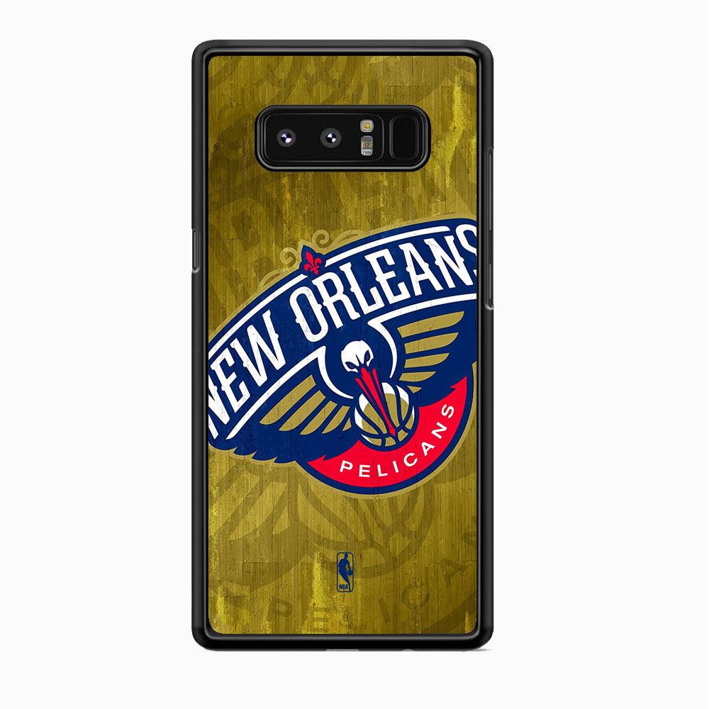 NBA New Orleans Pelicans Timber Gold Samsung Galaxy Note 8 Case-Rubber Black (2D Case)-Oxvistore
