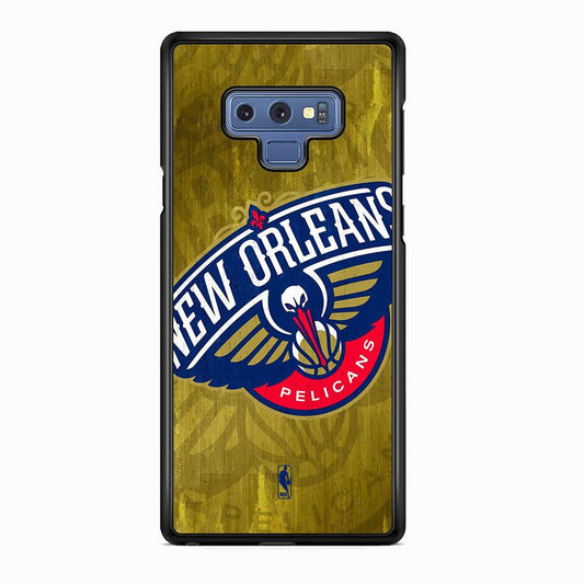 NBA New Orleans Pelicans Timber Gold Samsung Galaxy Note 9 Case-Rubber Black (2D Case)-Oxvistore