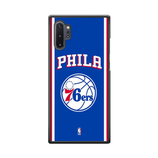 NBA Philadelphia 76ers Bold Line Samsung Galaxy Note 10 Plus Case-Rubber Black (2D Case)-Oxvistore