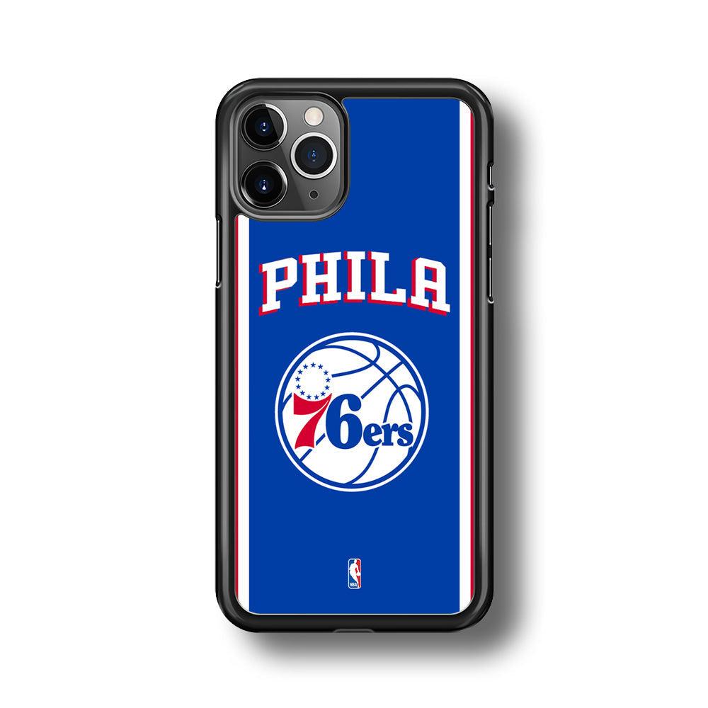 NBA Philadelphia 76ers Bold Line iPhone 11 Pro Case-Rubber Black (2D Case)-Oxvistore