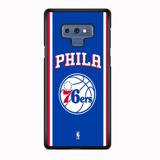 NBA Philadelphia 76ers Bold Line Samsung Galaxy Note 9 Case-Rubber Black (2D Case)-Oxvistore