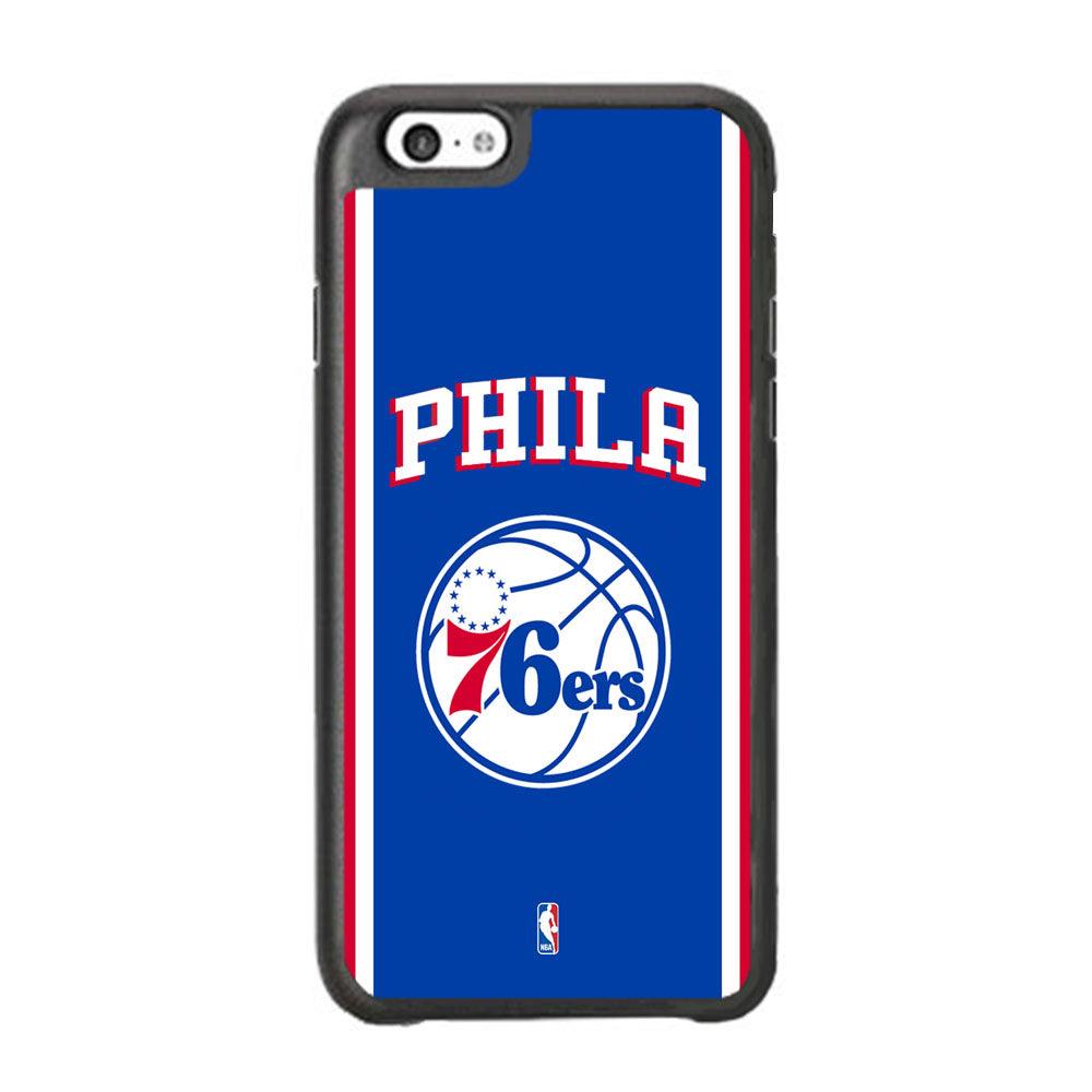 NBA Philadelphia 76ers Bold Line iPhone 6 Plus | 6s Plus Case-Rubber Black (2D Case)-Oxvistore