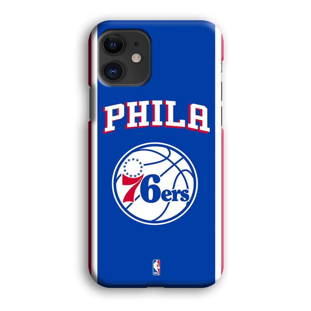 NBA Philadelphia 76ers Bold Line iPhone 12 Case-Oxvistore