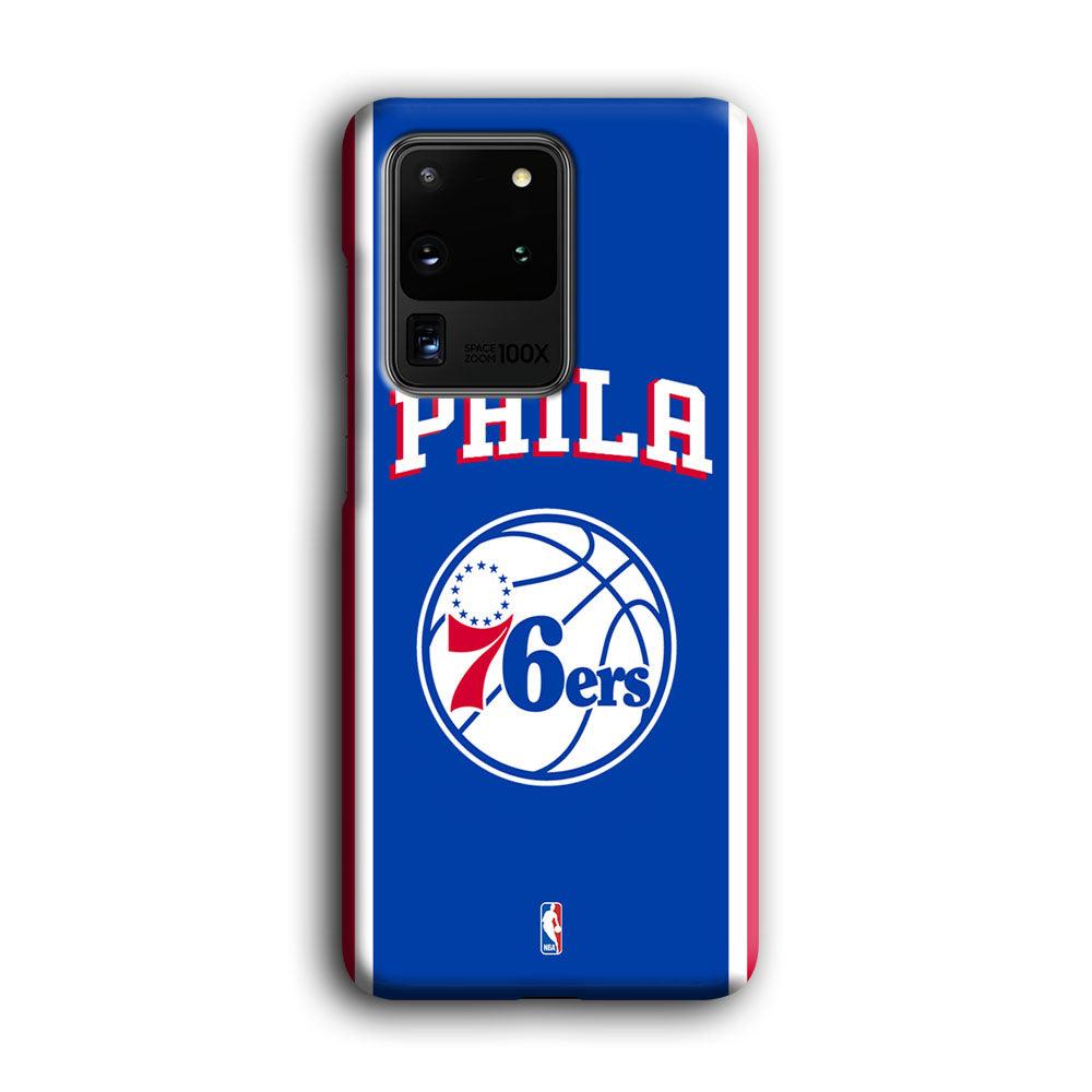 NBA Philadelphia 76ers Bold Line Samsung Galaxy S20 Ultra Case-Oxvistore