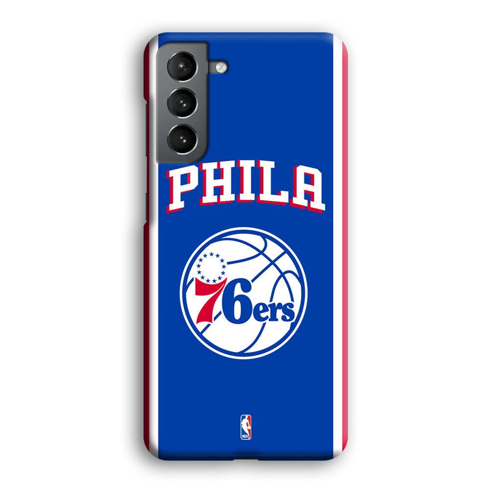 NBA Philadelphia 76ers Bold Line Samsung Galaxy S21 Plus Case-Oxvistore