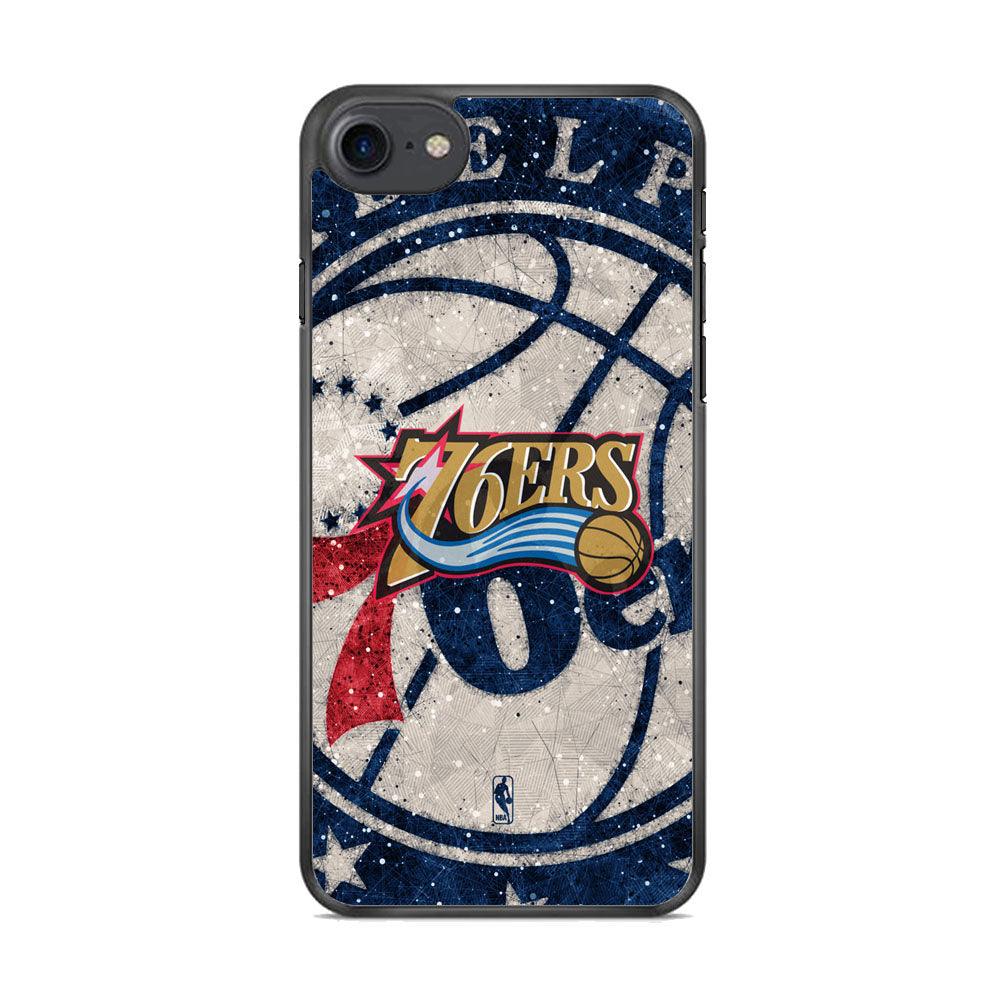NBA Philadelphia 76ers The Destination iPhone 8 Case-Rubber White (2D Case)-Oxvistore