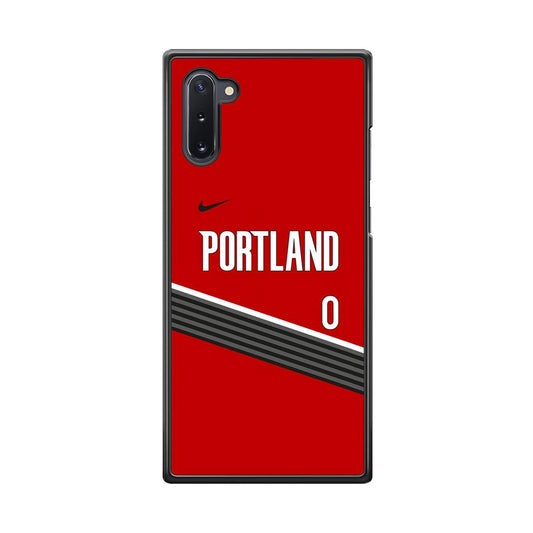 NBA Portland Trail Blazers Jersey Samsung Galaxy Note 10 Case-Rubber Black (2D Case)-Oxvistore