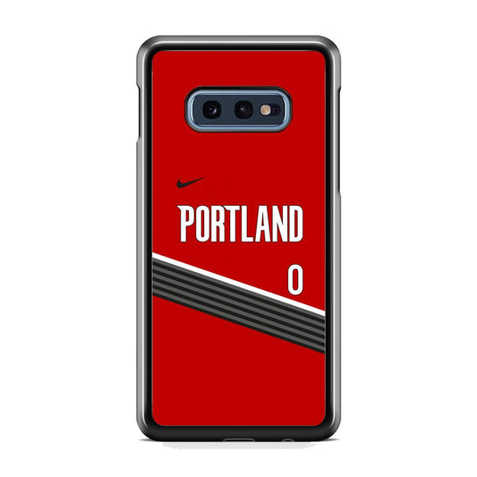 NBA Portland Trail Blazers Jersey Samsung Galaxy S10E Case-Rubber Black (2D Case)-Oxvistore