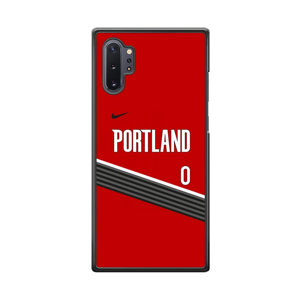NBA Portland Trail Blazers Jersey Samsung Galaxy Note 10 Plus Case-Rubber Black (2D Case)-Oxvistore