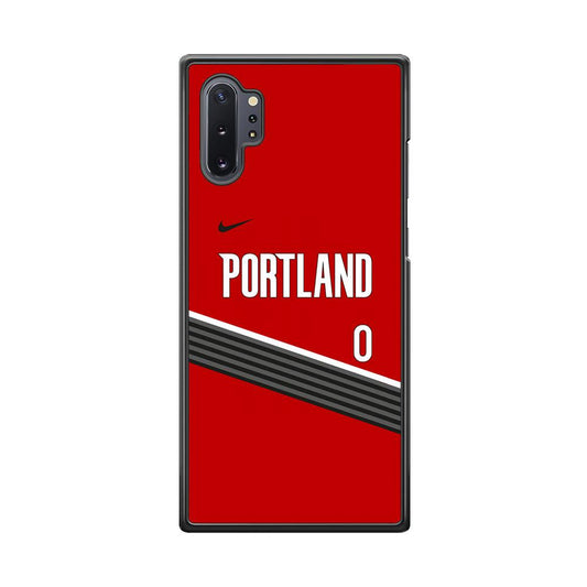 NBA Portland Trail Blazers Jersey Samsung Galaxy Note 10 Plus Case-Rubber Black (2D Case)-Oxvistore