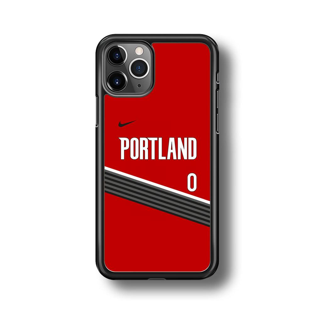 NBA Portland Trail Blazers Jersey iPhone 11 Pro Max Case-Rubber Black (2D Case)-Oxvistore