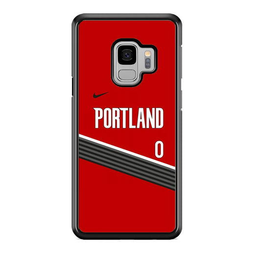 NBA Portland Trail Blazers Jersey Samsung Galaxy S9 Case-Rubber Black (2D Case)-Oxvistore
