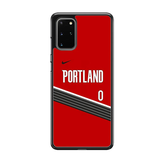 NBA Portland Trail Blazers Jersey Samsung Galaxy S20 Plus Case-Rubber Black (2D Case)-Oxvistore