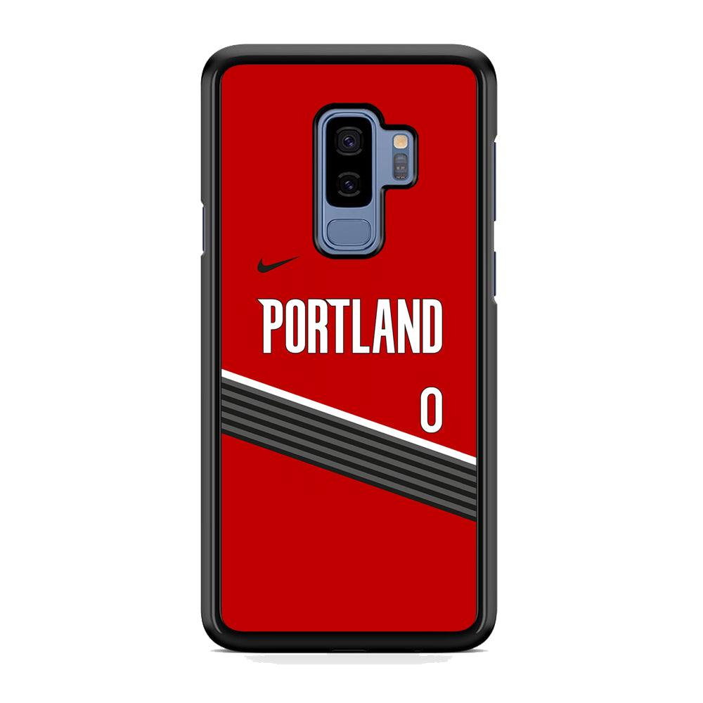 NBA Portland Trail Blazers Jersey Samsung Galaxy S9 Plus Case-Rubber White (2D Case)-Oxvistore