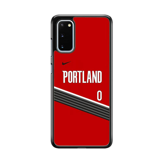 NBA Portland Trail Blazers Jersey Samsung Galaxy S20 Case-Rubber Black (2D Case)-Oxvistore