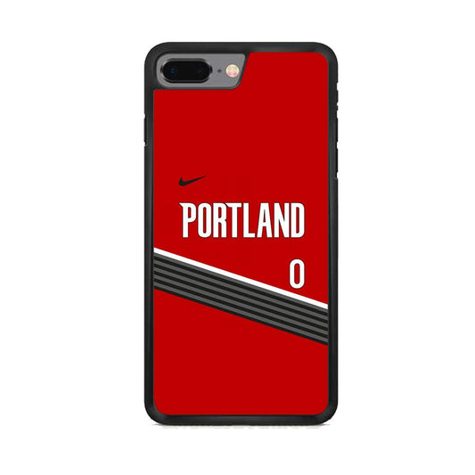 NBA Portland Trail Blazers Jersey iPhone 8 Plus Case-Rubber White (2D Case)-Oxvistore