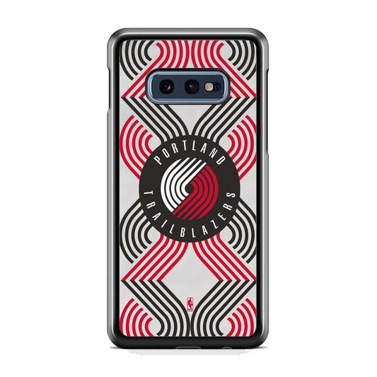 NBA Portland Trail Blazers Patern Logo Samsung Galaxy S10E Case-Rubber Black (2D Case)-Oxvistore