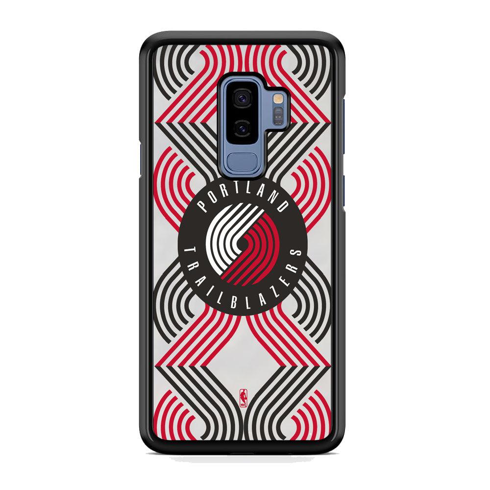 NBA Portland Trail Blazers Patern Logo Samsung Galaxy S9 Plus Case-Rubber White (2D Case)-Oxvistore