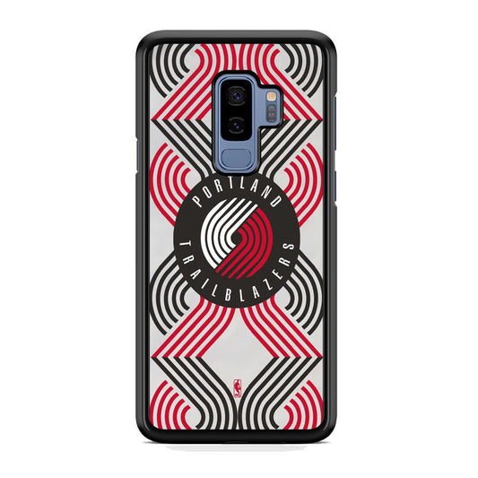 NBA Portland Trail Blazers Patern Logo Samsung Galaxy S9 Plus Case-Rubber White (2D Case)-Oxvistore