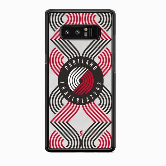NBA Portland Trail Blazers Patern Logo Samsung Galaxy Note 8 Case-Rubber White (2D Case)-Oxvistore