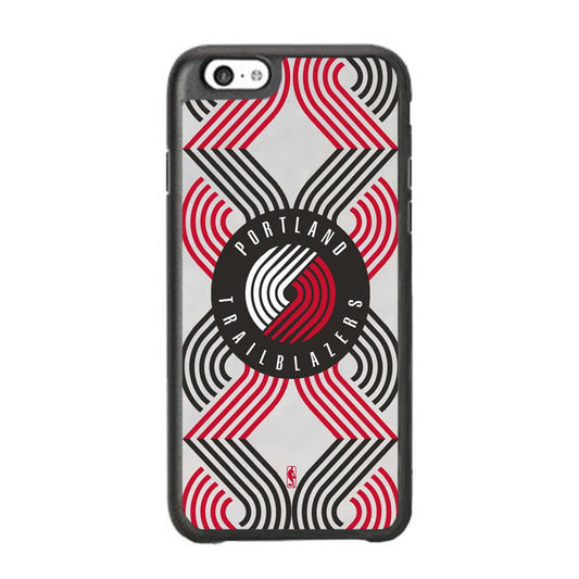 NBA Portland Trail Blazers Patern Logo iPhone 6 Plus | 6s Plus Case-Rubber Black (2D Case)-Oxvistore