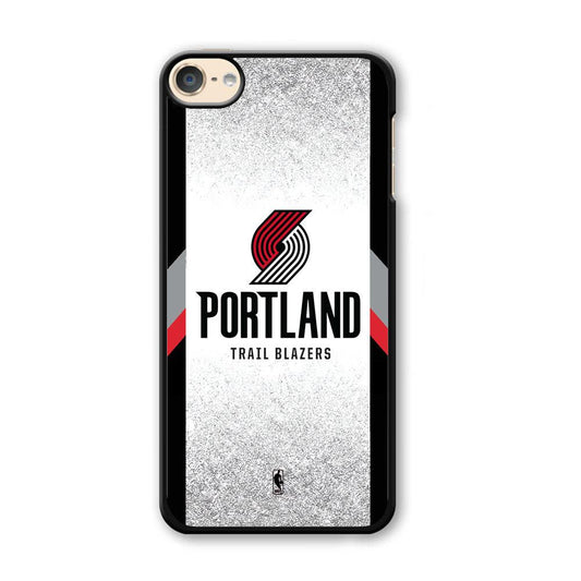 NBA Portland Trail Blazers Silver Glitter iPod Touch 6 Case-Plastic Black (2D Case)-Oxvistore