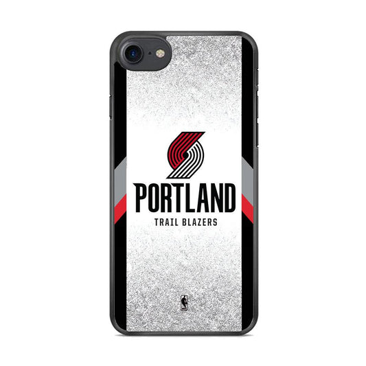 NBA Portland Trail Blazers Silver Glitter iPhone 8 Case-Rubber Black (2D Case)-Oxvistore