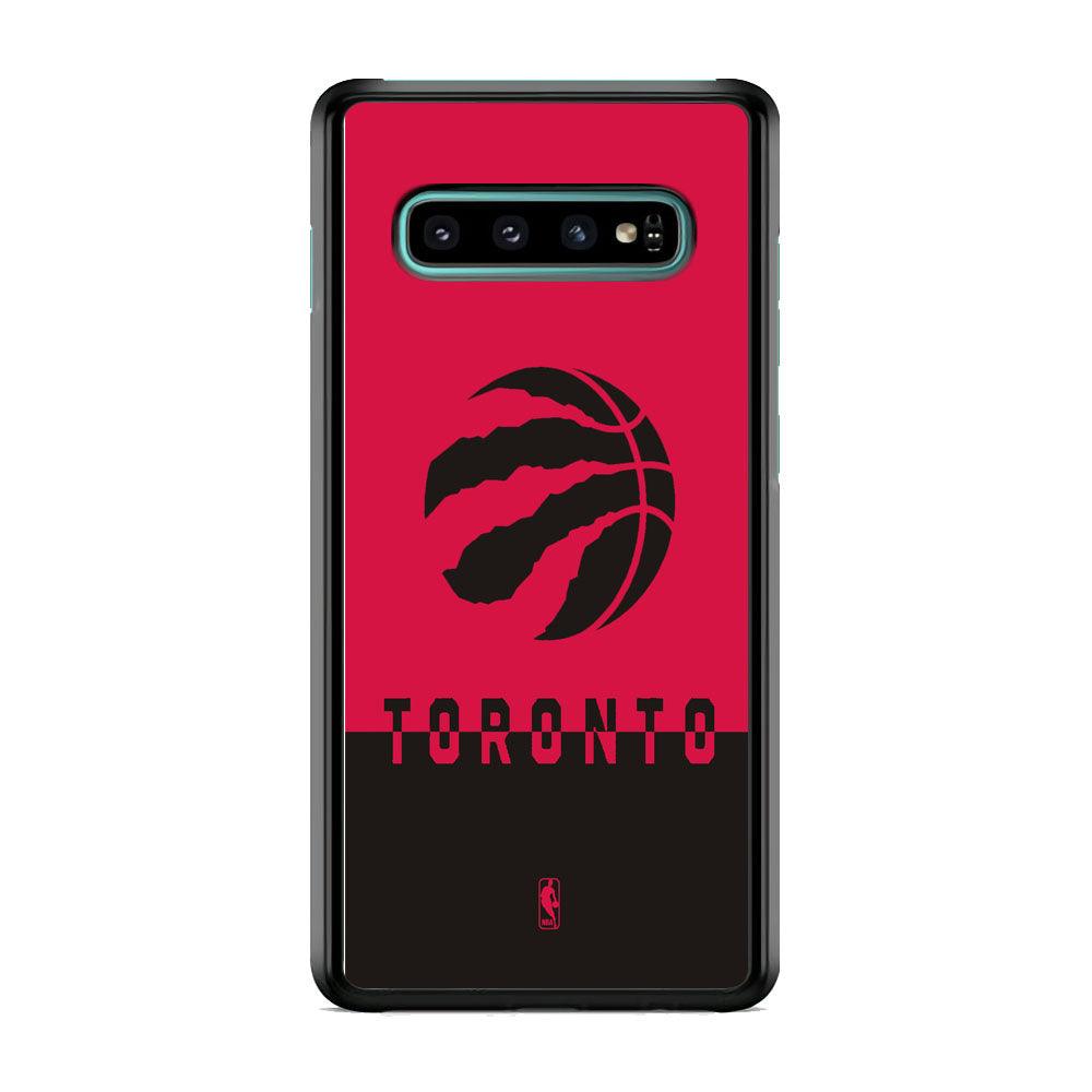NBA Toronto Raptors Bold Samsung Galaxy S10 Case-Rubber Black (2D Case)-Oxvistore