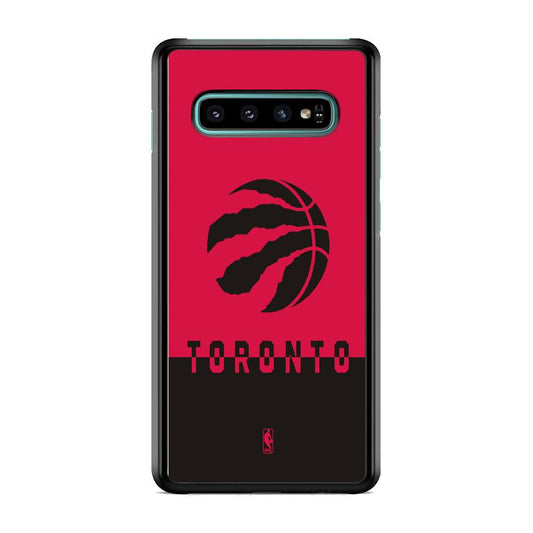 NBA Toronto Raptors Bold Samsung Galaxy S10 Plus Case-Rubber Black (2D Case)-Oxvistore